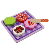 Maxbell Wooden Magnet Connected Cake Dessert Simulation Kitchen Food Play Toy Purple