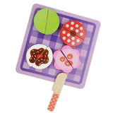 Maxbell Wooden Magnet Connected Cake Dessert Simulation Kitchen Food Play Toy Purple