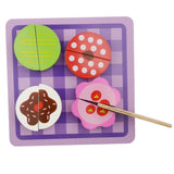 Maxbell Wooden Magnet Connected Cake Dessert Simulation Kitchen Food Play Toy Purple