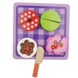 Maxbell Wooden Magnet Connected Cake Dessert Simulation Kitchen Food Play Toy Purple