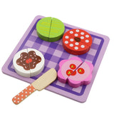 Maxbell Wooden Magnet Connected Cake Dessert Simulation Kitchen Food Play Toy Purple