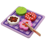 Maxbell Wooden Magnet Connected Cake Dessert Simulation Kitchen Food Play Toy Purple