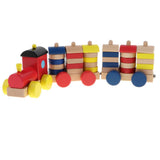 Maxbell Wooden Train Toy Color Shape Sorting Stacking Toy Kids Educational Toy Gift