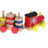 Maxbell Wooden Train Toy Color Shape Sorting Stacking Toy Kids Educational Toy Gift
