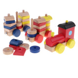 Maxbell Wooden Train Toy Color Shape Sorting Stacking Toy Kids Educational Toy Gift