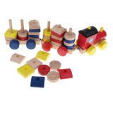Maxbell Wooden Train Toy Color Shape Sorting Stacking Toy Kids Educational Toy Gift