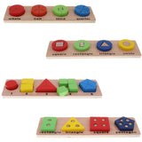 Maxbell Wooden Geometric Shape Puzzles Color Shape Sorter Kids Educational Toy A