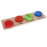 Maxbell Wooden Geometric Shape Puzzles Color Shape Sorter Kids Educational Toy A