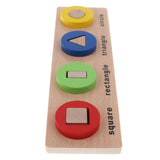 Maxbell Wooden Geometric Shape Puzzles Color Shape Sorter Kids Educational Toy B