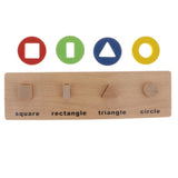 Maxbell Wooden Geometric Shape Puzzles Color Shape Sorter Kids Educational Toy B