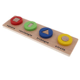 Maxbell Wooden Geometric Shape Puzzles Color Shape Sorter Kids Educational Toy B