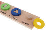 Maxbell Wooden Geometric Shape Puzzles Color Shape Sorter Kids Educational Toy B