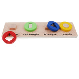 Maxbell Wooden Geometric Shape Puzzles Color Shape Sorter Kids Educational Toy B