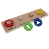 Maxbell Wooden Geometric Shape Puzzles Color Shape Sorter Kids Educational Toy B