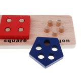 Maxbell Wooden Geometric Shape Puzzles Color Shape Sorter Kids Educational Toy D