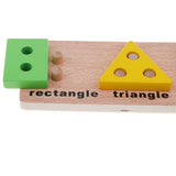 Maxbell Wooden Geometric Shape Puzzles Color Shape Sorter Kids Educational Toy D