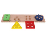 Maxbell Wooden Geometric Shape Puzzles Color Shape Sorter Kids Educational Toy D