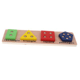 Maxbell Wooden Geometric Shape Puzzles Color Shape Sorter Kids Educational Toy D