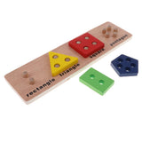 Maxbell Wooden Geometric Shape Puzzles Color Shape Sorter Kids Educational Toy D