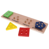 Maxbell Wooden Geometric Shape Puzzles Color Shape Sorter Kids Educational Toy D