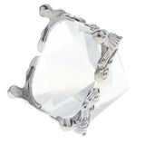 Maxbell 3D Clear Crystal Pyramid with Silver Stand Home Office Cafe Bar Decor Decor