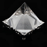 Maxbell 3D Clear Crystal Pyramid with Silver Stand Home Office Cafe Bar Decor Decor