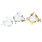 Maxbell 3D Clear Crystal Pyramid with Silver Stand Home Office Cafe Bar Decor Decor