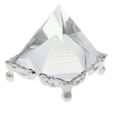 Maxbell 3D Clear Crystal Pyramid with Silver Stand Home Office Cafe Bar Decor Decor