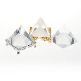 Maxbell 3D Clear Crystal Pyramid with Silver Stand Home Office Cafe Bar Decor Decor