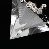 Maxbell 3D Clear Crystal Pyramid with Silver Stand Home Office Cafe Bar Decor Decor