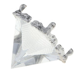 Maxbell 3D Clear Crystal Pyramid with Silver Stand Home Office Cafe Bar Decor Decor