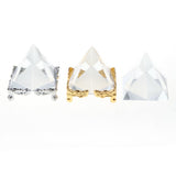 Maxbell 3D Clear Crystal Pyramid with Silver Stand Home Office Cafe Bar Decor Decor