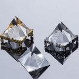 Maxbell 3D Clear Crystal Pyramid with Silver Stand Home Office Cafe Bar Decor Decor