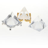 Maxbell 3D Clear Crystal Pyramid with Silver Stand Home Office Cafe Bar Decor Decor