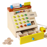 Maxbell Wooden Simulation Swiping Card Cash Register Kid Pretend Play Role Play Toy