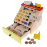 Maxbell Wooden Simulation Swiping Card Cash Register Kid Pretend Play Role Play Toy