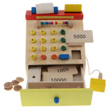 Maxbell Wooden Simulation Swiping Card Cash Register Kid Pretend Play Role Play Toy