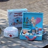 Maxbell 30PCS Wooden Medical Kits Box Doctor Nurse Role Playing Set Kids Toy Playset