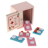 Maxbell 30PCS Wooden Medical Kits Box Doctor Nurse Role Playing Set Kids Toy Playset