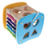 Maxbell Wooden Geometry Blocks Matching Beads Threading Numbers Counting Math Toy