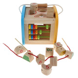Maxbell Wooden Geometry Blocks Matching Beads Threading Numbers Counting Math Toy