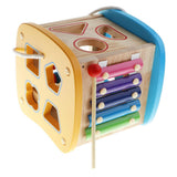 Maxbell Wooden Geometry Blocks Matching Beads Threading Numbers Counting Math Toy