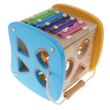 Maxbell Wooden Geometry Blocks Matching Beads Threading Numbers Counting Math Toy