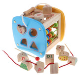 Maxbell Wooden Geometry Blocks Matching Beads Threading Numbers Counting Math Toy