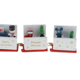 Maxbell Christmas Decorations Wooden Trains Kids Educational Toys Gift White