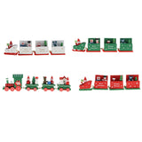 Maxbell Christmas Decorations Wooden Trains Kids Educational Toys Gift White