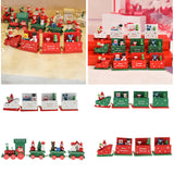 Maxbell Christmas Decorations Wooden Trains Kids Educational Toys Gift White