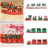 Maxbell Christmas Decorations Wooden Trains Kids Educational Toys Gift White