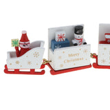 Maxbell Christmas Decorations Wooden Trains Kids Educational Toys Gift White