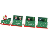 Maxbell Christmas Decorations Wooden Trains Kids Educational Toys Gift Green